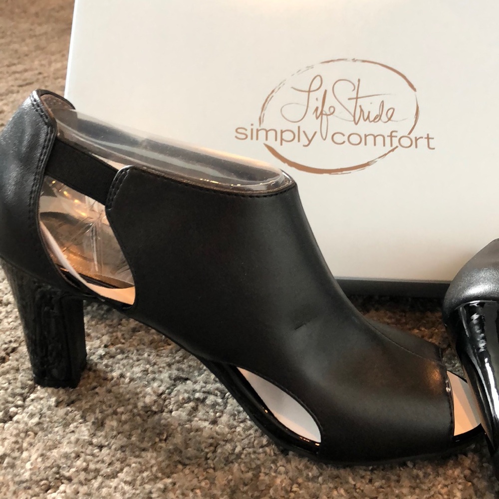 Shoes, black bootie style, size 6.5